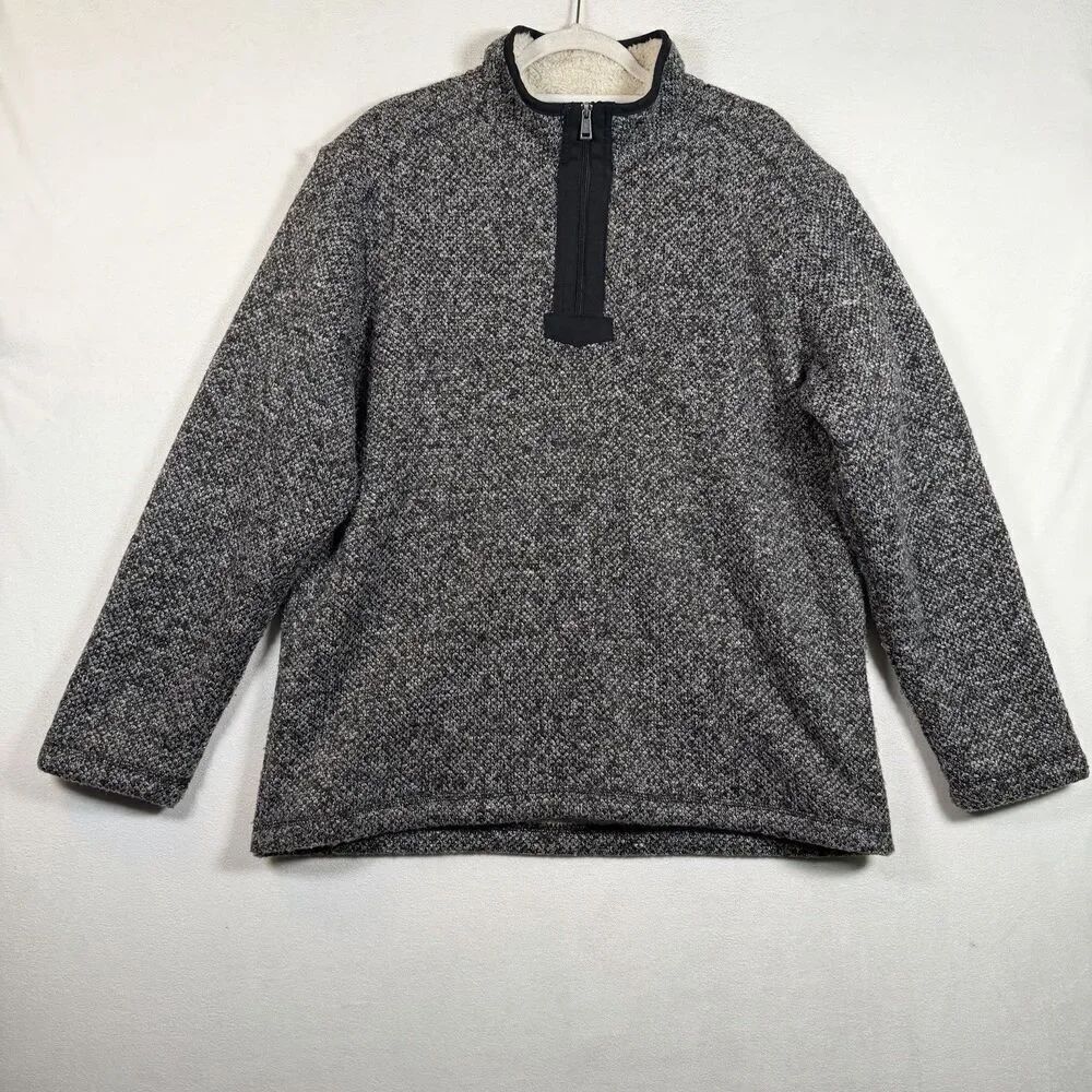 Orvis Sherpa Lined 1/4 Zip Knit Pullover Sweater – Men’s Large